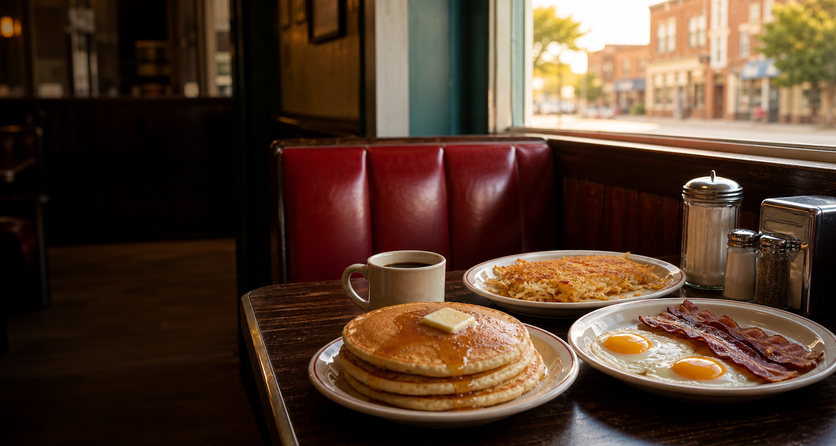 Concept photograph of a classic diner breakfast